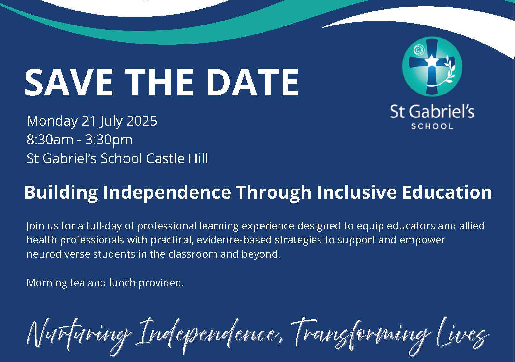 Save the date - St Gabriel's School Professional learning event