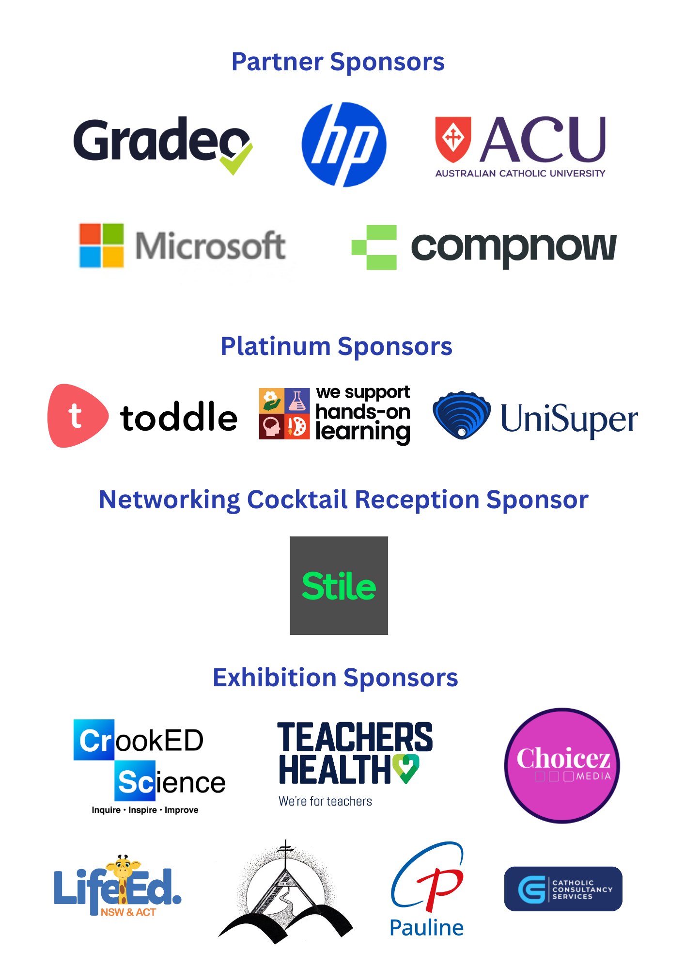 Curriculum Conference Sponsors