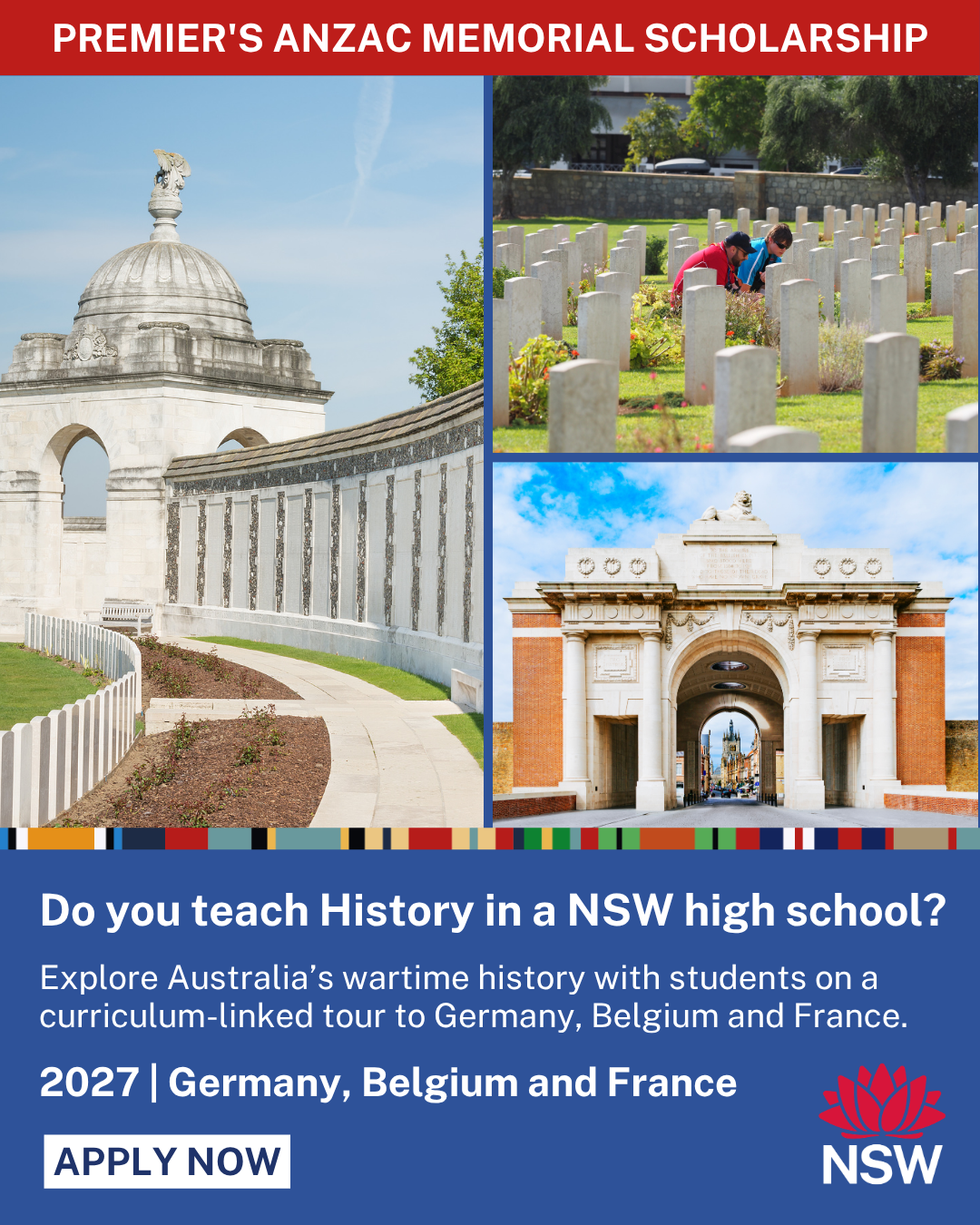 2027 Premier's Anzac Memorial Scholarship Accompanying Teachers Applications